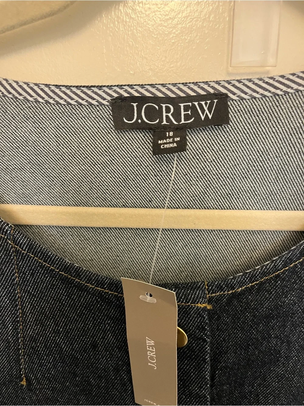 J. Crew Dark Denim Sleeveless Button-Front Dress - Picture 2 of 7